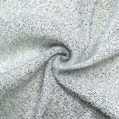 Silver Metallic Shimmer Tinsel Spandex Party Photo Backdrop, 2-Sided Round Wedding Arch Cover 7.5ft