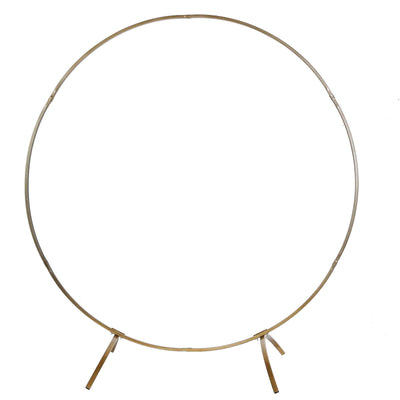 Elegant Gold Metal Round Wedding Arch Photo Backdrop Stand 7.5ft