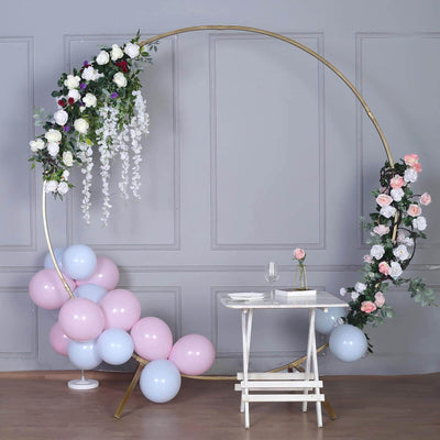 Elegant Gold Metal Round Wedding Arch Photo Backdrop Stand 7.5ft