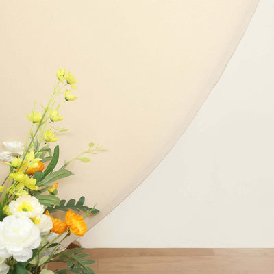 Matte Beige Round Spandex Fit Wedding Backdrop Stand Cover 7.5ft