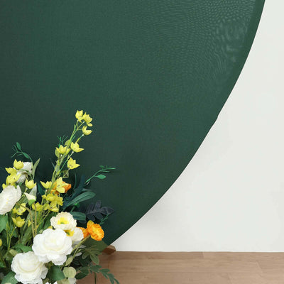 Matte Hunter Emerald Green Round Spandex Fit Wedding Backdrop Stand Cover 7.5ft
