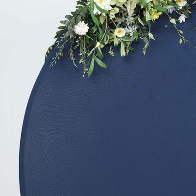 Matte Navy Blue Round Spandex Fit Wedding Backdrop Stand Cover 7.5ft