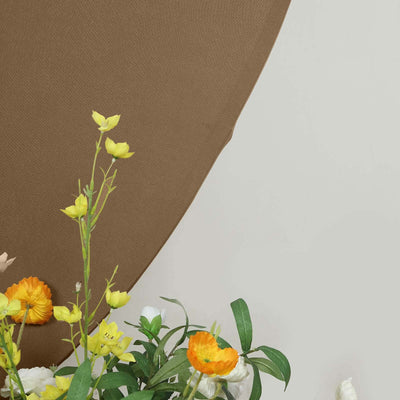 Taupe Round Spandex Fit Wedding Backdrop Stand Cover 7.5ft