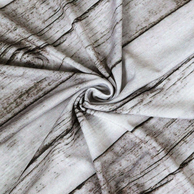 White Rustic Wood Plank Pattern Spandex Fit Backdrop Stand Cover 7.5ft