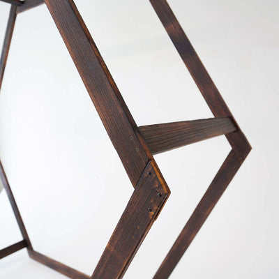 Heavy Duty Dual Wooden Hexagon Frame Wedding Arch Backdrop, Ceremony Canopy Stand 7ftx8.5ft