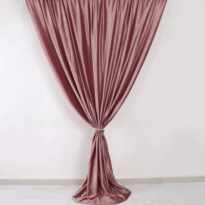 Crushed Velvet Backdrop Curtain – Dusty Rose 8ft x 8ft Event Drape with Rod Pocket, Privacy Panel for Photo Booths & Events
