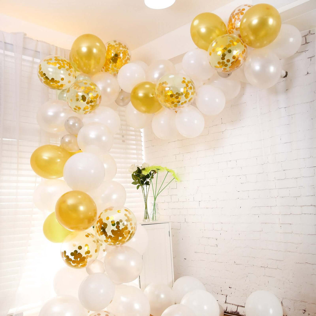 100-Pack Gold & Silver Balloon Arch Kit | eFavormart.com