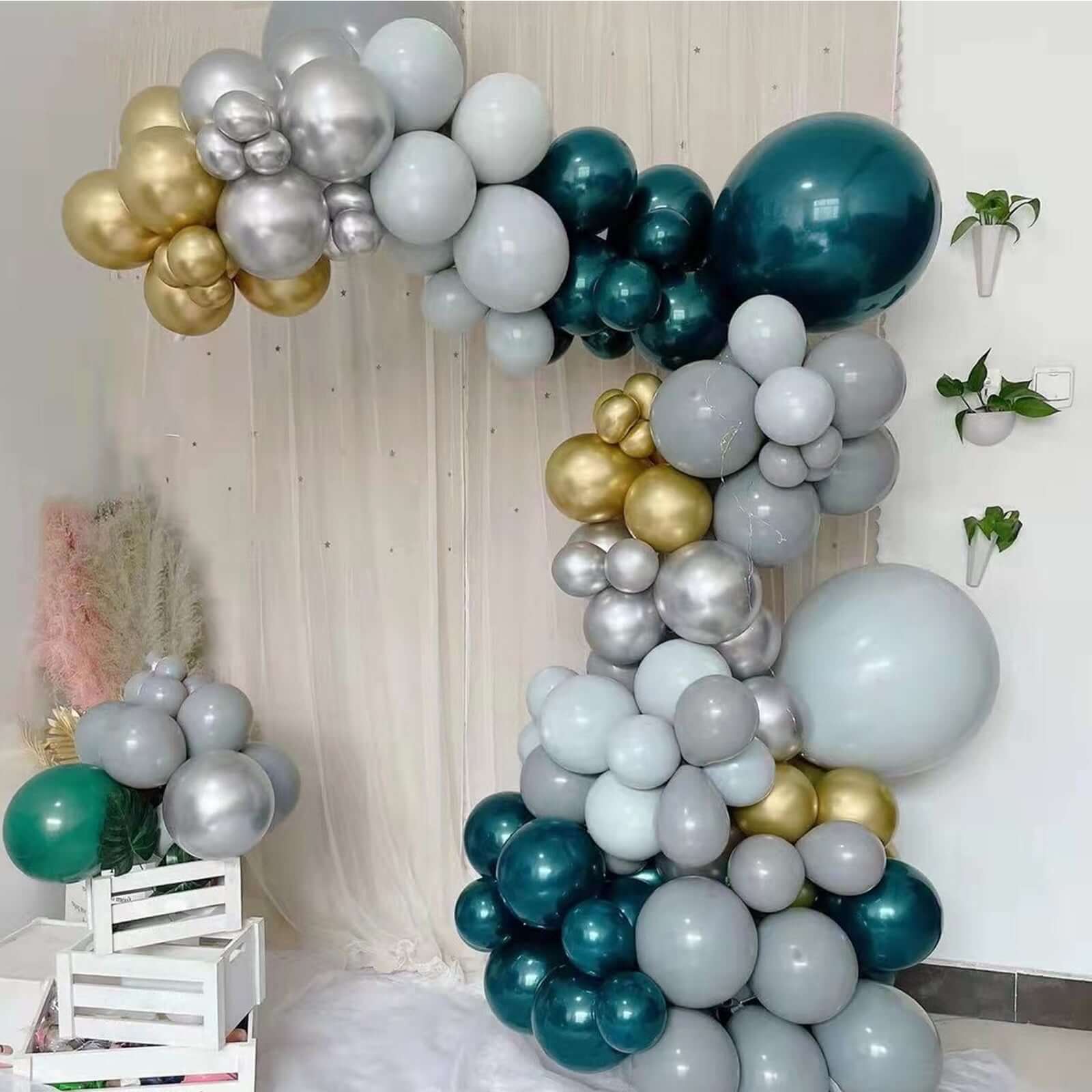 101-pack Green & Gold Balloon Arch Kit 