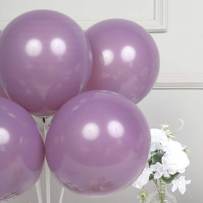 25 Pack Matte Pastel Violet Amethyst Helium/Air Latex Party Balloons 12"