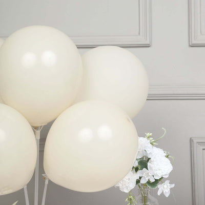 25 Pack Matte Pastel Beige Helium/Air Latex Party Balloons 12"