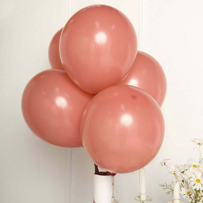 25 Pack Matte Pastel Dusty Rose Helium/Air Latex Party Balloons 12"