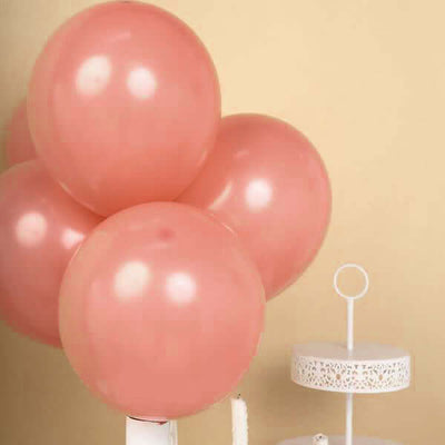 25 Pack Matte Pastel Dusty Rose Helium/Air Latex Party Balloons 12"