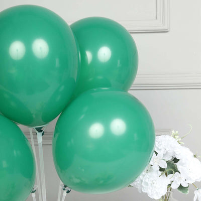 25 Pack Matte Pastel Hunter Emerald Green Helium/Air Latex Party Balloons 12"