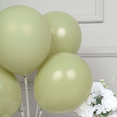 25 Pack Matte Pastel Olive Green Helium/Air Latex Party Balloons 12"