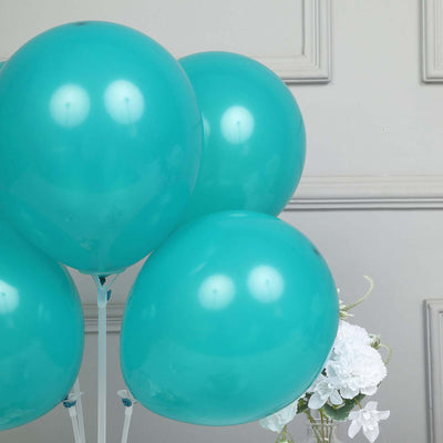 25 Pack Matte Pastel Peacock Teal Helium/Air Latex Party Balloons 12"