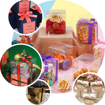 25 Pack Easy DIY Clear Party Or Shower Favor Candy Gift Boxes 3"