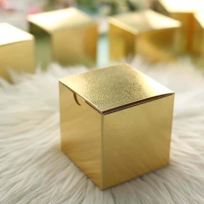 100 Pack Easy DIY Gold Party Or Shower Favor Candy Gift Boxes - 3"