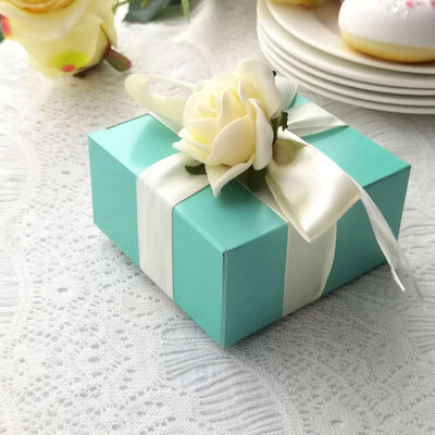 100 Pack Turquoise Cake Cupcake Party Favor Gift Boxes, DIY 4"x4"x2"