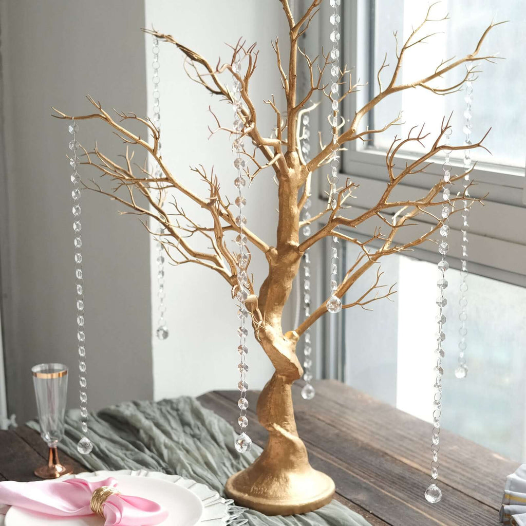 Gold Manzanita Centerpiece Tree with Beads | eFavormart.com