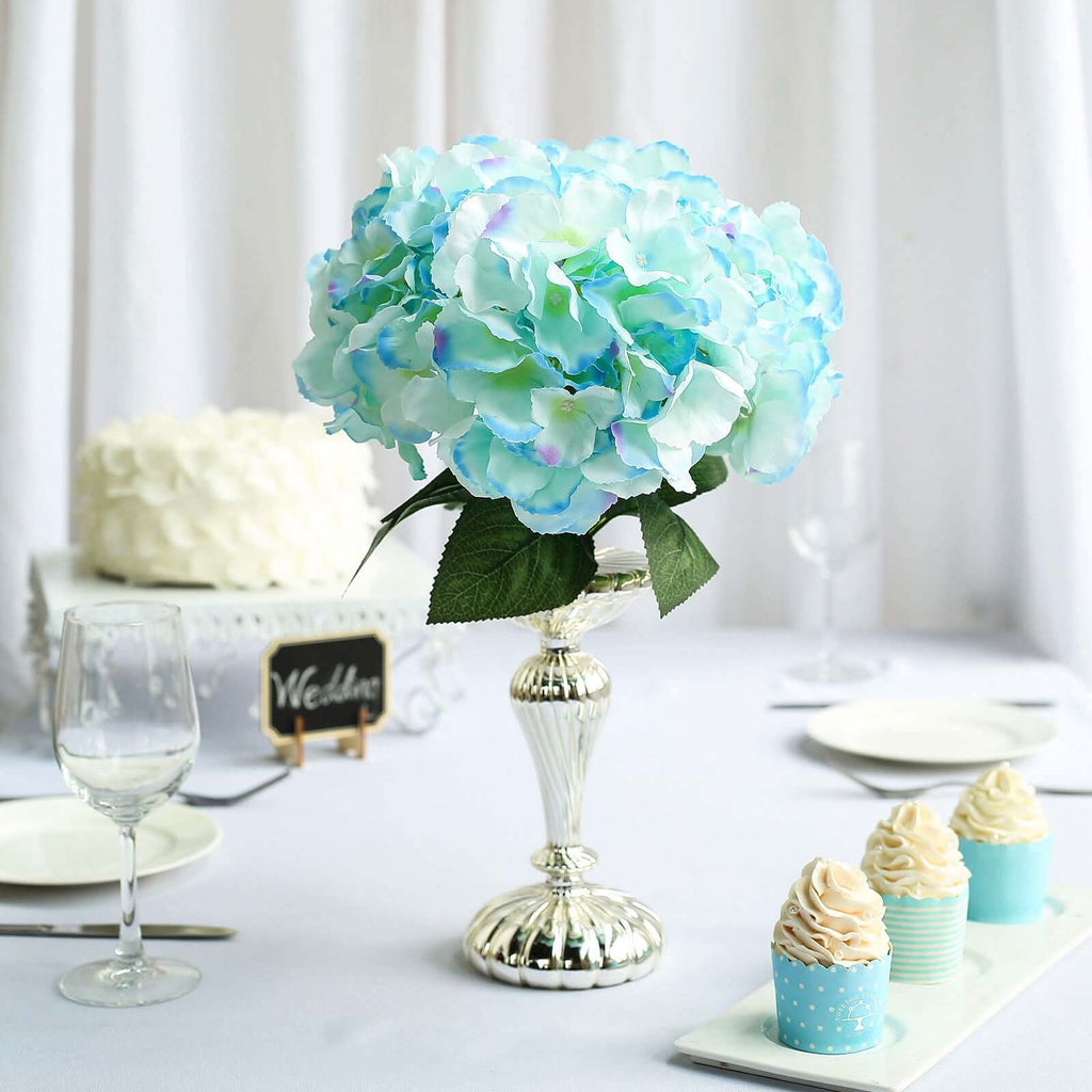 Baby Blue Silk Hydrangea Bouquets - 5 Bushes | eFavormart.com