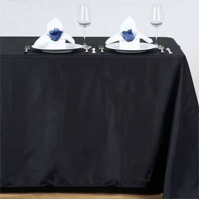 Polyester Rectangle Tablecloth 54"x96" Black - Linen Texture Table Cover