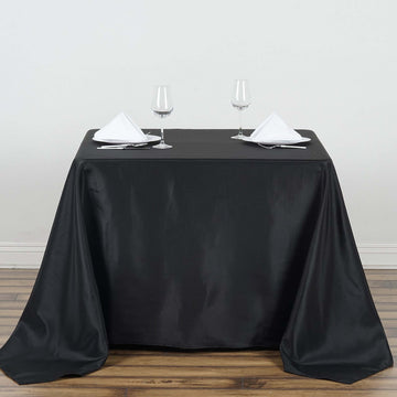 Black Polyester Square Tablecloth 90"x90"