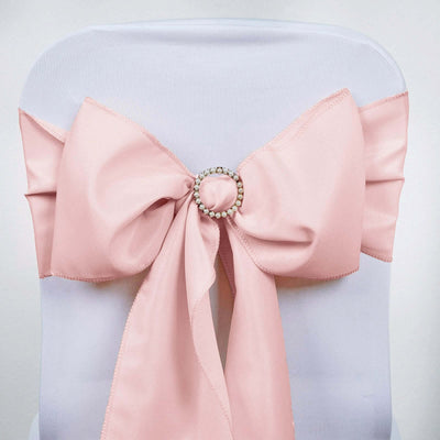 5 Pack Polyester Chair Sashes 6"x108" Blush