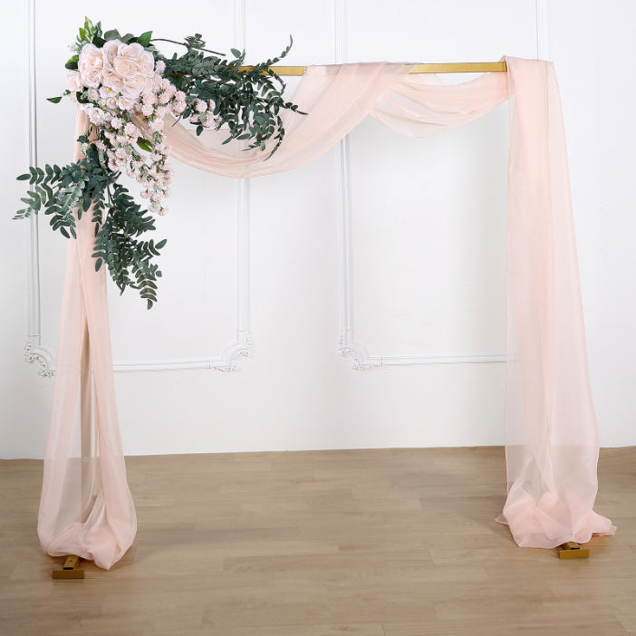 Blush Sheer Organza Wedding Arch Draping Fabric, Long Curtain Backdrop Window Scarf Valance 18ft