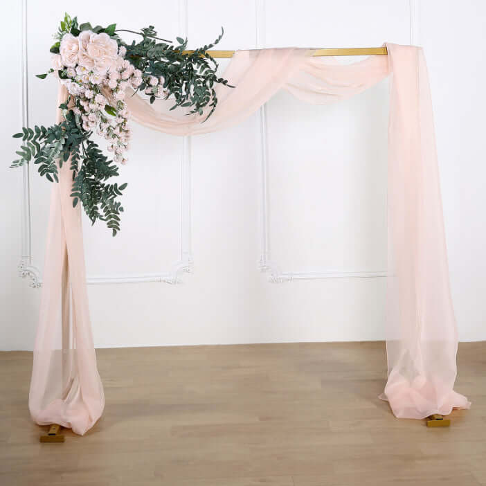 Blush Sheer Organza Wedding Arch Draping Fabric 18ft | eFavormart.com