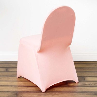 Spandex Stretch Fitted Banquet Chair Cover 160GSM Blush - Durable Slip-On Slipcover