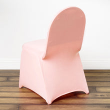 Blush Rose Gold Spandex Stretch Fitted Banquet Slip On Chair Cover - 160 GSM
