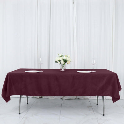 Polyester Rectangle Tablecloth 54"x96" Burgundy - Linen Texture Table Cover