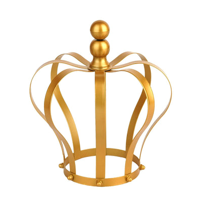 Metal Royal Crown Cake Topper 9" Matte Gold - Exquisite Cake Centerpiece Decor for Weddings & Parties