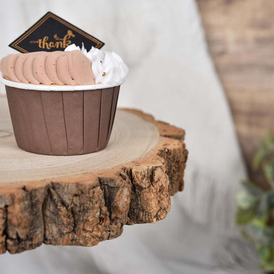 3-Tier Wooden Cheese Board Stand 14" Natural Wood Slice Design - Rustic Cupcake Centerpiece with Assembly Tools