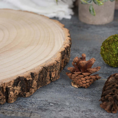 3-Tier Wooden Cheese Board Stand 19" Tower Design Natural Wood Slice - Rustic Cupcake Centerpiece with Assembly Tools