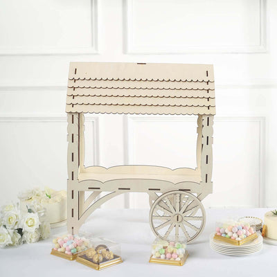 Mini Wooden Dessert Display 25" Candy Cart Sweet Stall Design Natural - Tabletop Cupcake Stand