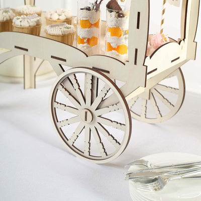 Mini Wooden Dessert Display 25" Candy Cart Sweet Stall Design Natural - Tabletop Cupcake Stand