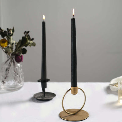 10-Pack Taper Candles 10" Premium Wax Design Black - Unscented Candles for Stylish Settings