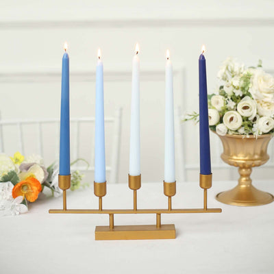 12-Pack Taper Candles 10" Premium Wax Design Mixed Blue - Unscented Candles for Sophisticated Decor