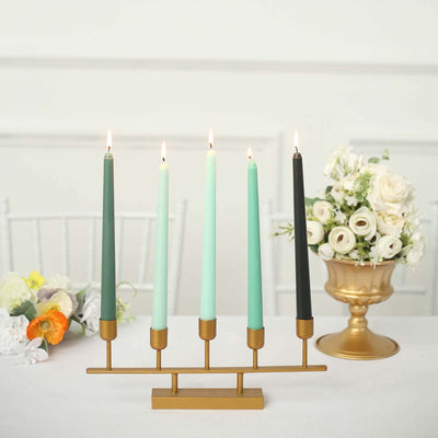12-Pack Taper Candles 10" Premium Wax Design Mixed Green - Unscented Candles for Sophisticated Decor