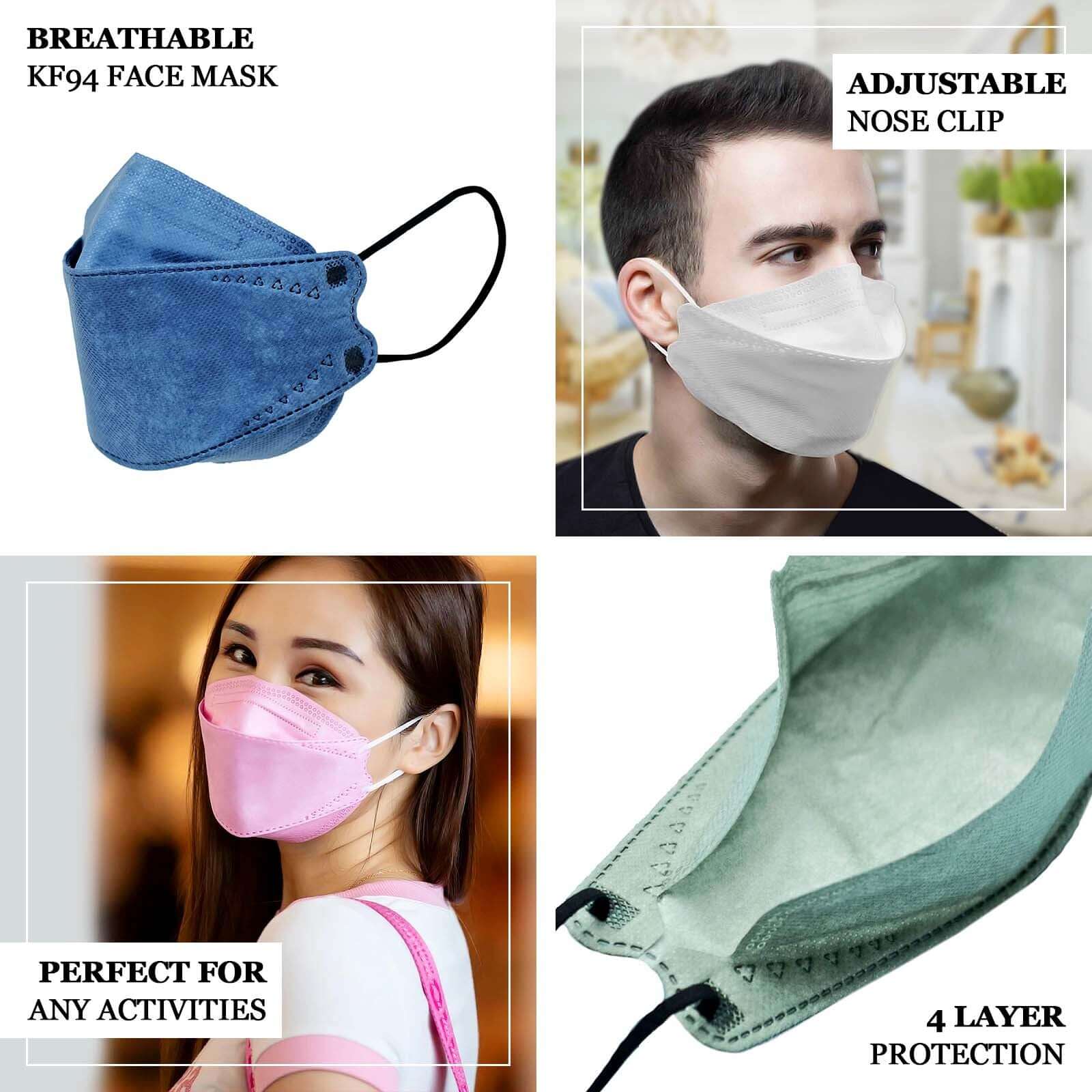 10-Pack Silver KF94 Face Masks 3D Design | eFavormart.com