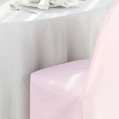 Polyester Banquet Chair Cover Blush - Reusable Stain-Resistant Slipcover