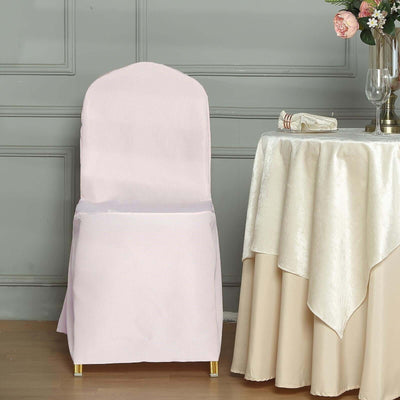 Polyester Banquet Chair Cover Blush - Reusable Stain-Resistant Slipcover