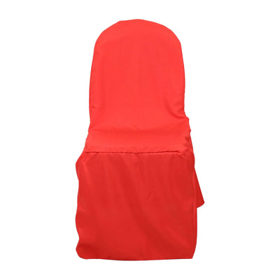 Polyester Banquet Chair Cover Red - Reusable Stain-Resistant Slipcover