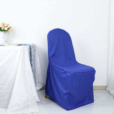Polyester Banquet Chair Cover Royal Blue - Reusable Stain-Resistant Slipcover