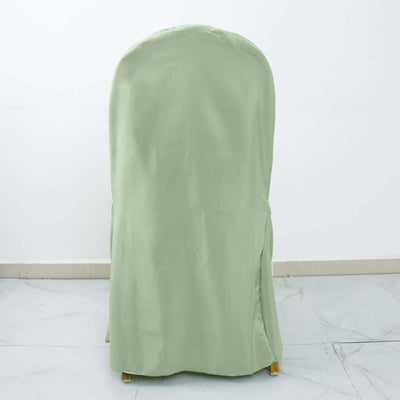 Polyester Banquet Chair Cover Sage Green - Reusable Stain-Resistant Slipcover