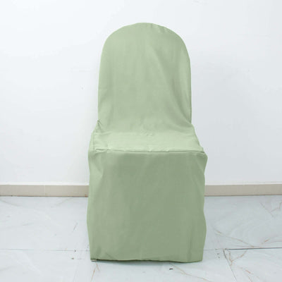 Polyester Banquet Chair Cover Sage Green - Reusable Stain-Resistant Slipcover