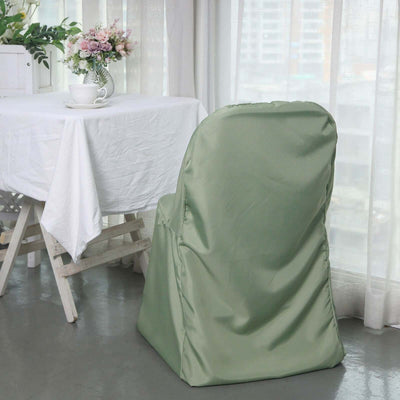 Polyester Folding Chair Cover Dusty Sage Green - Reusable Stain-Resistant Slipcover