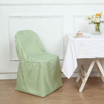 Elevate Your Event with the Sage Green Polyester Folding Chair Cover