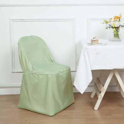 Polyester Folding Chair Cover Sage Green - Reusable Stain-Resistant Slipcover